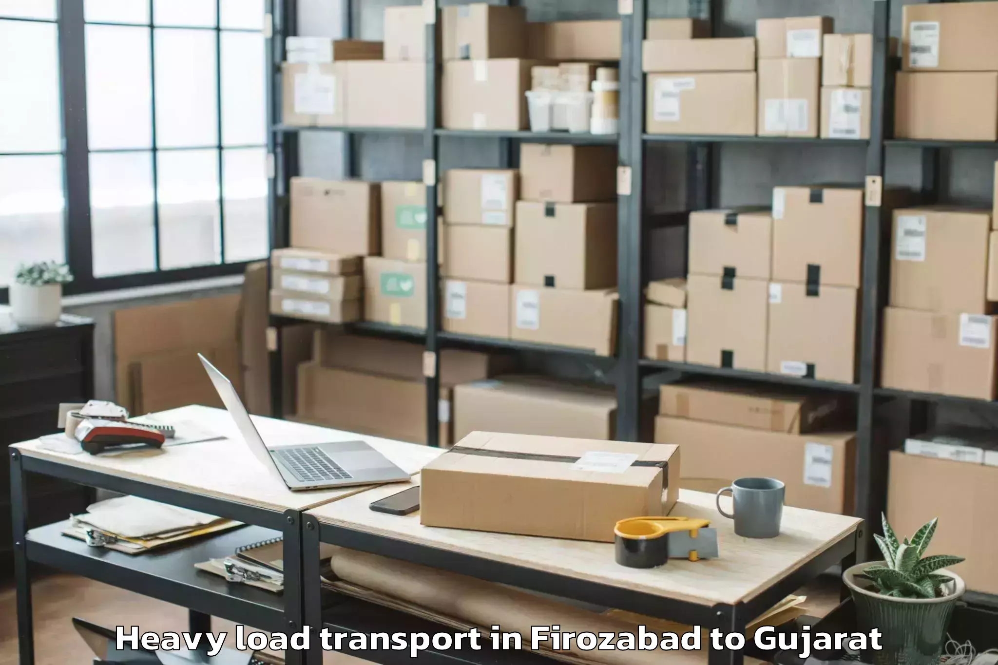 Book Firozabad to Rajkot Heavy Load Transport Online